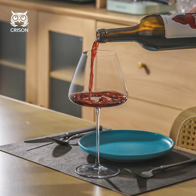 PNT01 CRISON Wklęsłe dno Ręcznie robiony kieliszek do czerwonego wina Ultracienki kryształ Burgundia Bordeaux Goblet Art Duże brzuchate naczynie