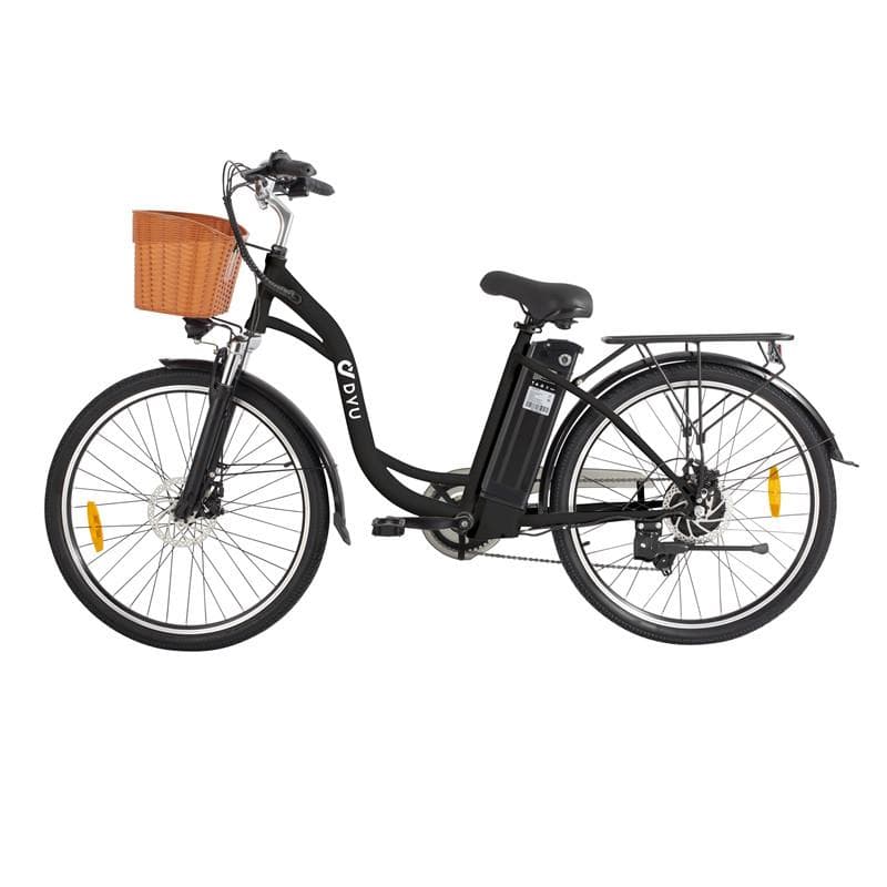DYU C6 Rower Elektryczny dla Dorosłych 26 Calowe Opony Szosowe Silnik 350W Akumulator 36V12.5AH Retro Motocykl Miejski Zewnętrzny E-Bike biały