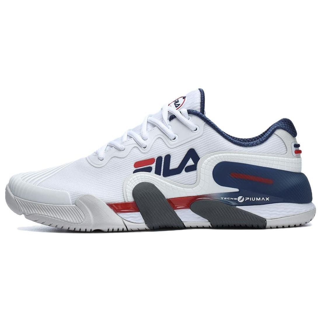 FILA Potenza Tkanina Siateczkowa Wygodne Antypoślizgowe Trwałe Oddychające Wsparcie Buty Tenisowe Niskie Męskie Biało-Niebieskie A12M321501FWN cm