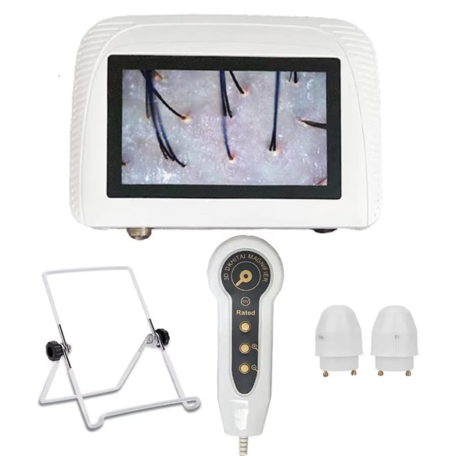 50X/200X Analizator Skóry Głowy i Mieszków Włosowych Mikroskop Powiększający do Detekcji Cyfrowy Dermatoskop LCD Tester Wykrywacza Włosów i