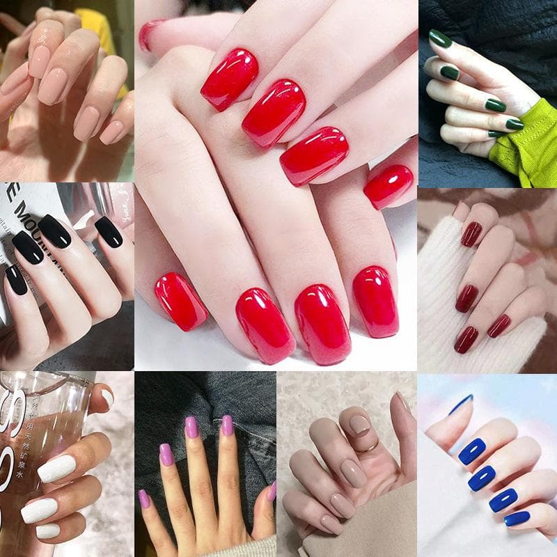 24 szt. Wielokolorowa kolekcja kwadratowa głowa jednokolorowe sztuczne paznokcie zapakowane w pudełko Nail Art DIY ślubne paznokcie wykończone