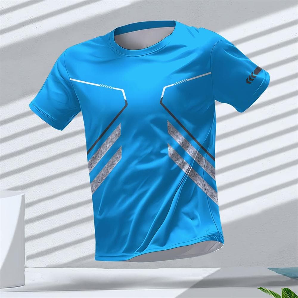 Koszulka męska Gym Summer Quick Dry Breathable Outdoor Run Fitness Sports Short Sleeve Casual O-Neck Men Gym Sportswear T-shirt L