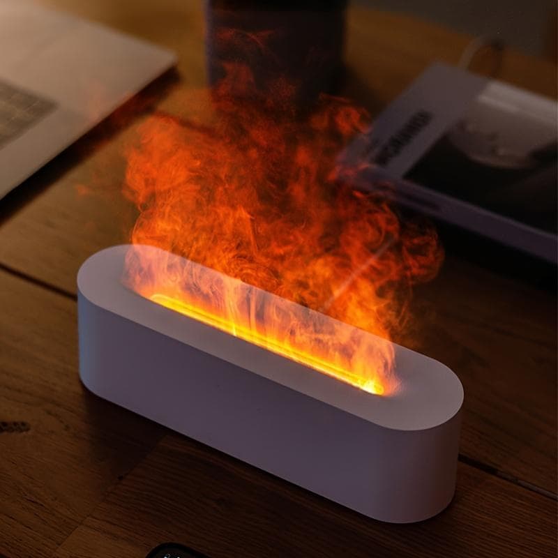 1 szt. Symulacja płomienia Lampa aromaterapeutyczna, 5,07 uncji Zasilacz USB RGB Nawilżacz światła Timer Do Sypialni Biuro Oczyszczanie Powietrza