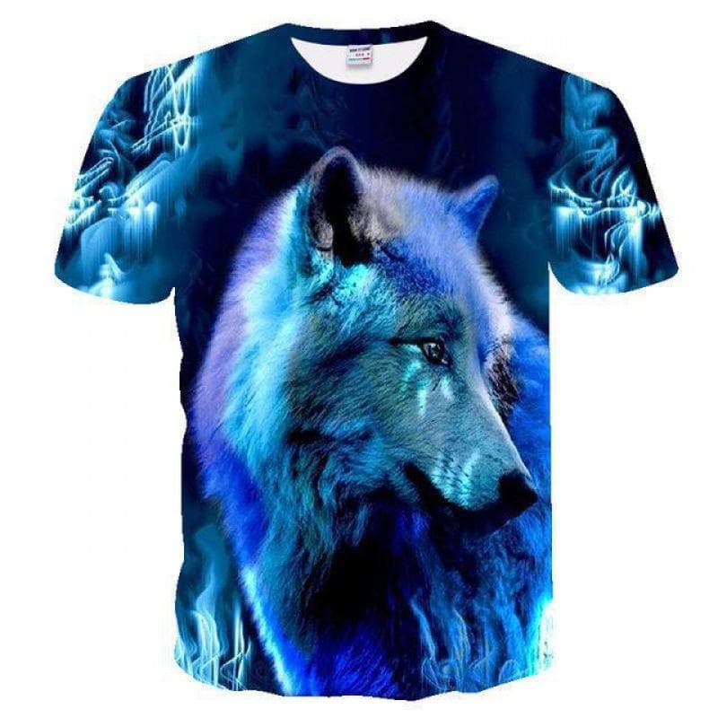 Letnie topy męskie ubrania w dużych rozmiarach wilk 3D Print T Shirt zwierzęcy wzór koszulki O Neck z krótkim rękawem Top oddychające koszule