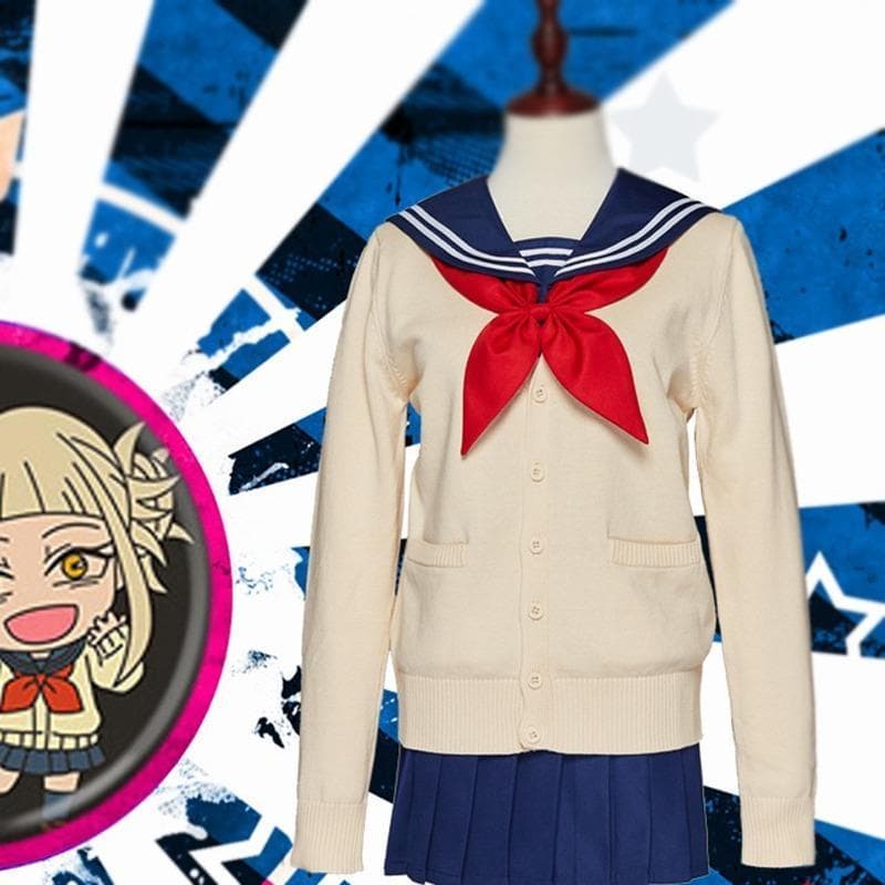 My Hero Academia przebranie na karnawał Anime Cosplay boku no Hero Academia Himiko Toga JK jednolite kobiety marynarskie garnitury ze swetrami cm