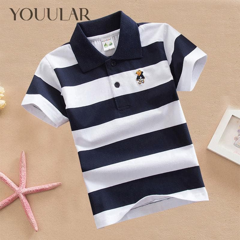 Letnia koszulka dziecięca Toddler Boys Tees Casual T-shirt polo z krótkim rękawem Topy 100cm