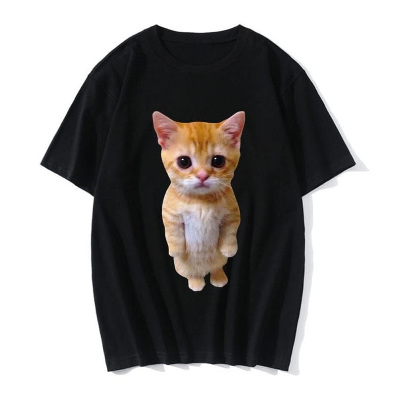 El Gato Meme smutny płaczący kot Munchkin Kitty 3D drukuj mężczyźni kobiety koszulka unisex letnie ponadgabarytowe t-shirty Casual modne ciuchy