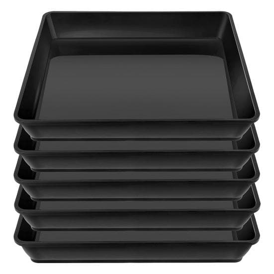 5 szt. Kwadratowe podstawki pod doniczki Plastikowe Łapanie Nadmiaru Wody Ziemia 12Inch czarny
