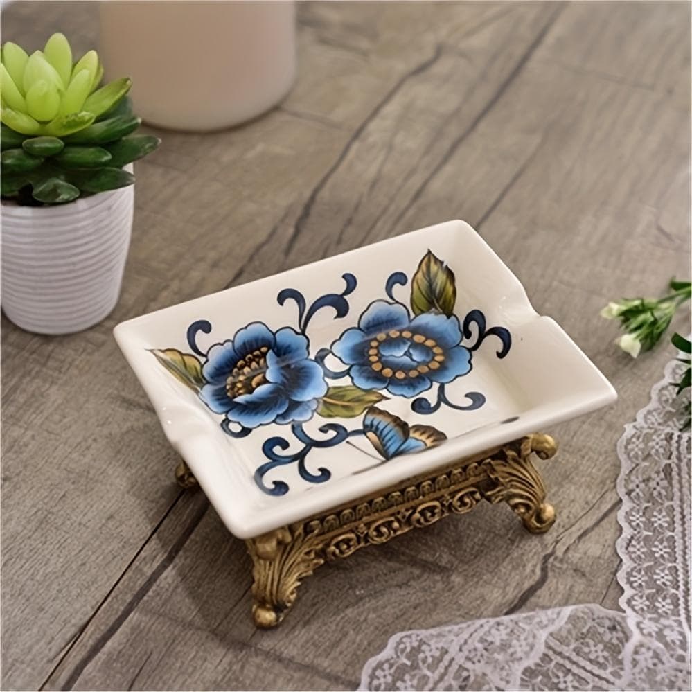 Ceramiczna mydelniczka vintage do eksportu transgranicznego, spersonalizowany uchwyt na mydło w stylu europejskim do łazienki i pralni