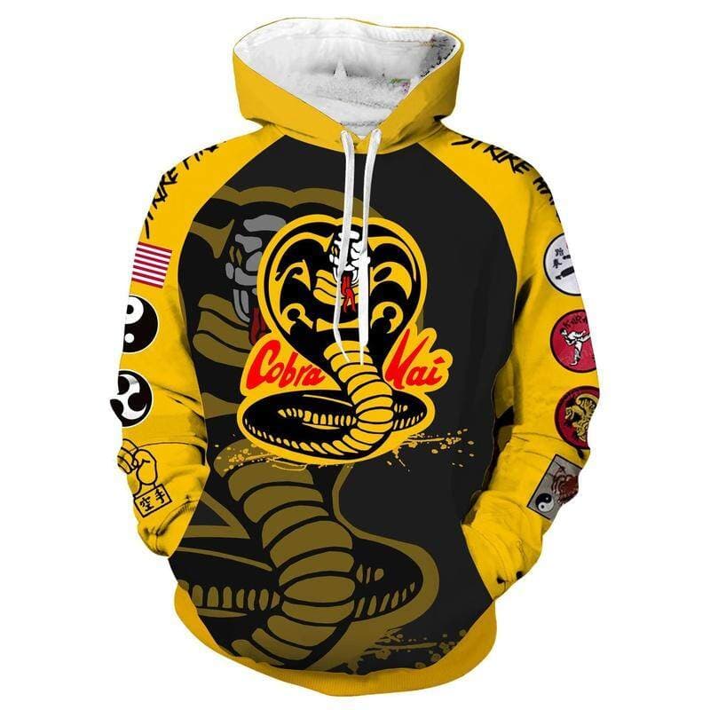 Karate Kid Cobra Kai 3D bluza z kapturem bluza Cosplay animacja 3D bluzy z kapturem cm