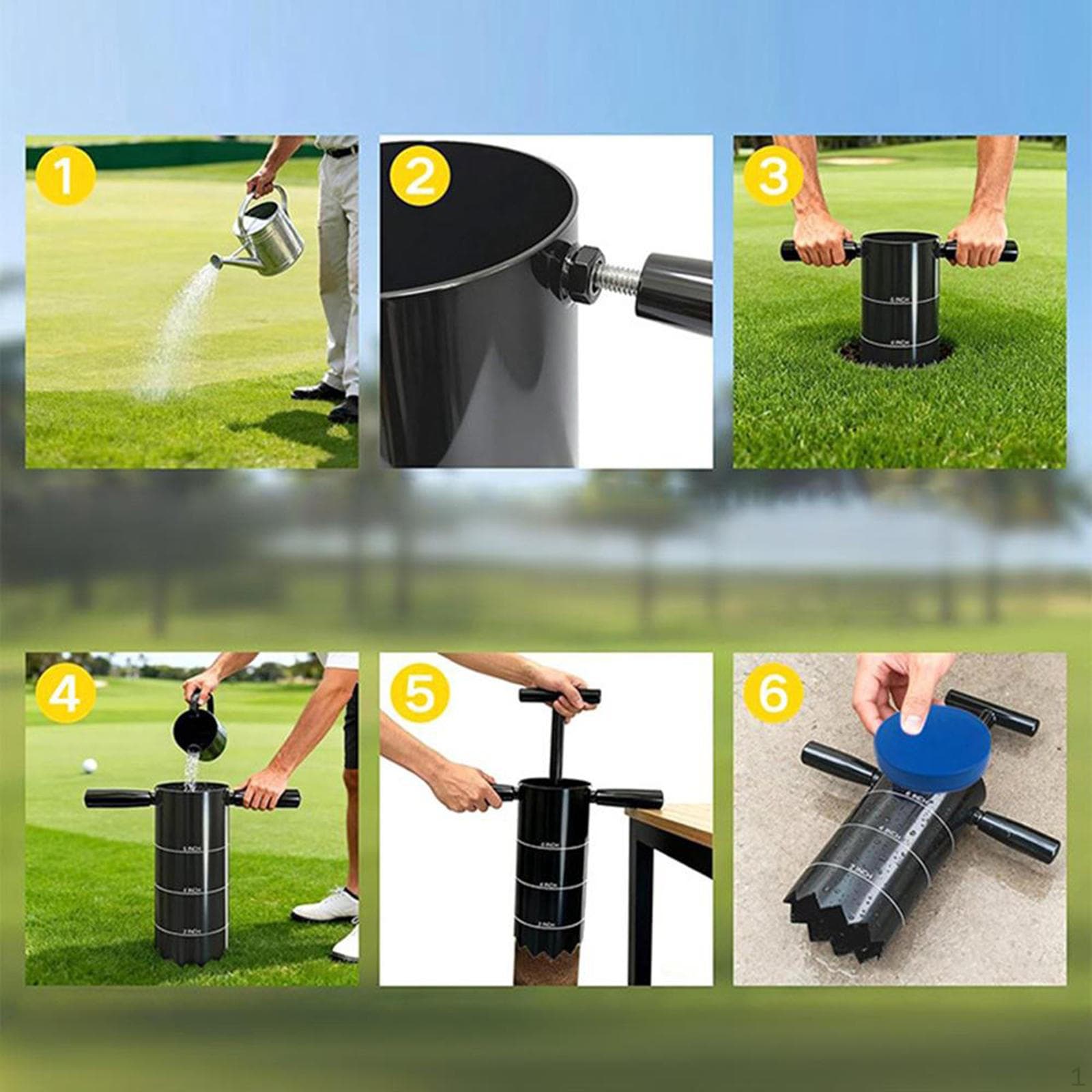 Koparka do dołków golfowych, wytrzymała, z wyjmowanym uchwytem, do trawnika, na zewnątrz, na dziedziniec
