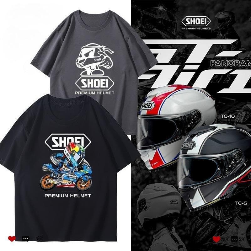 Kask Shoei Peryferyjny Lokomotywowy Męski i Damski Motocyklowy Terenowy Letni Oddychający Koszulka z Krótkim Rękawem cm