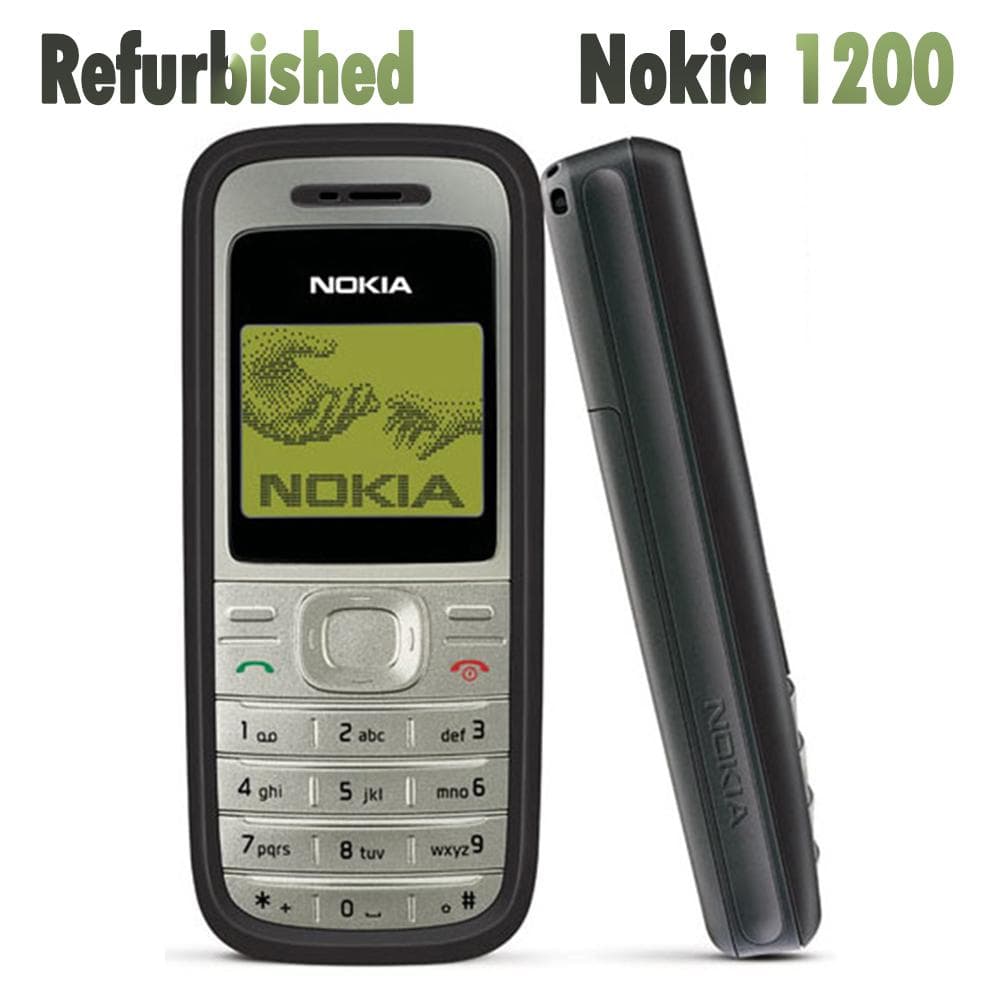 Odnowiony Oryginalny Telefon Komórkowy Nokia 1200 z 1 Kartą SIM czarny