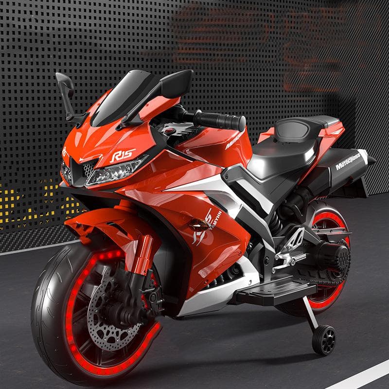 Elektryczny motocykl trójkołowy dla dzieci Podwójny napęd Samochód dziecięcy z pilotem Bluetooth Muzyka LED Light szary