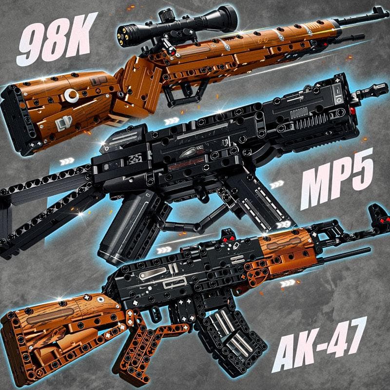 Model do składania zabawkowy pistolet AK47 prezent urodzinowy dla chłopca klocki do składania broń 98K AWM gra strzelanka CS