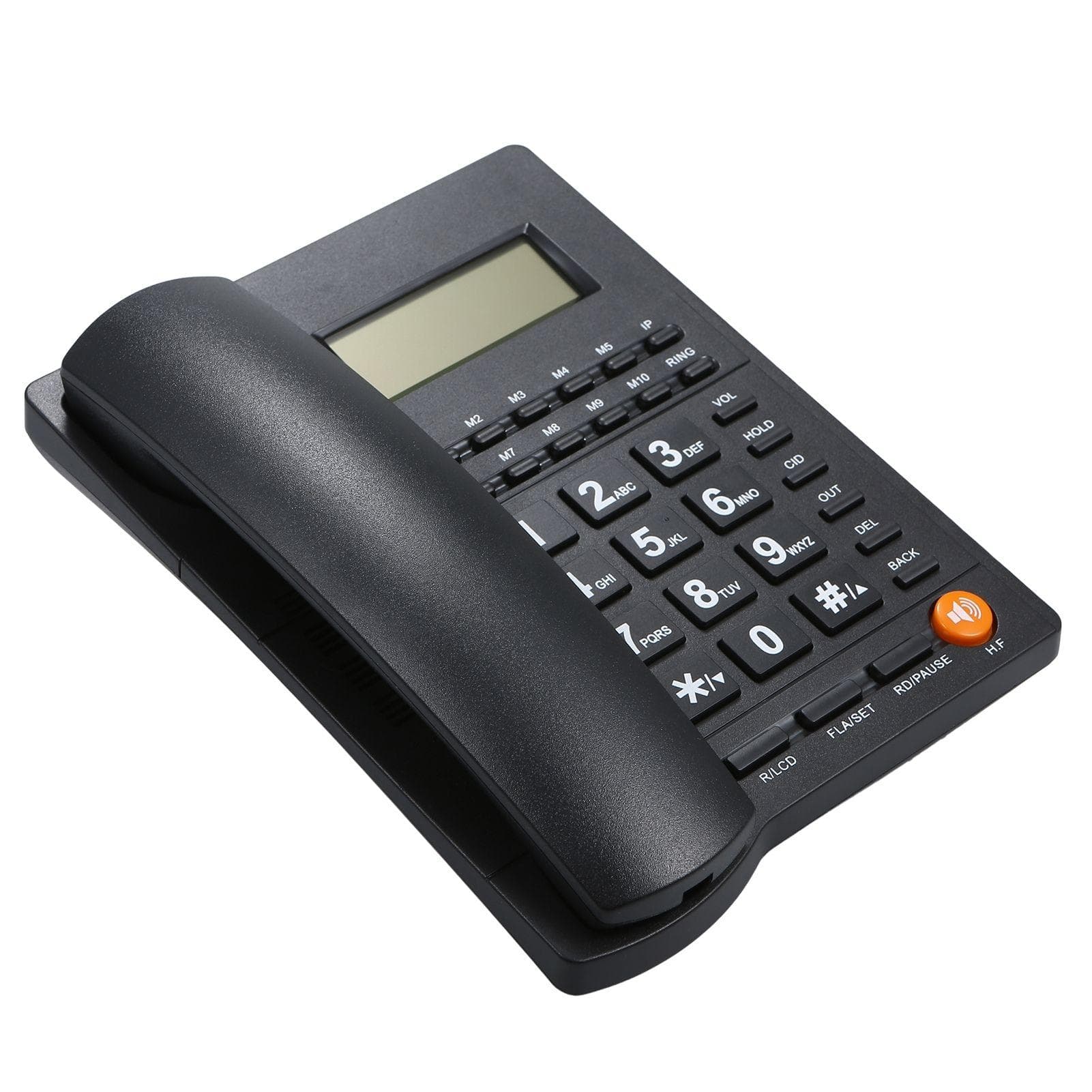 Biurkowy telefon przewodowy Telefon stacjonarny z regulacją ekranu LCD z identyfikacją dzwoniącego czarny