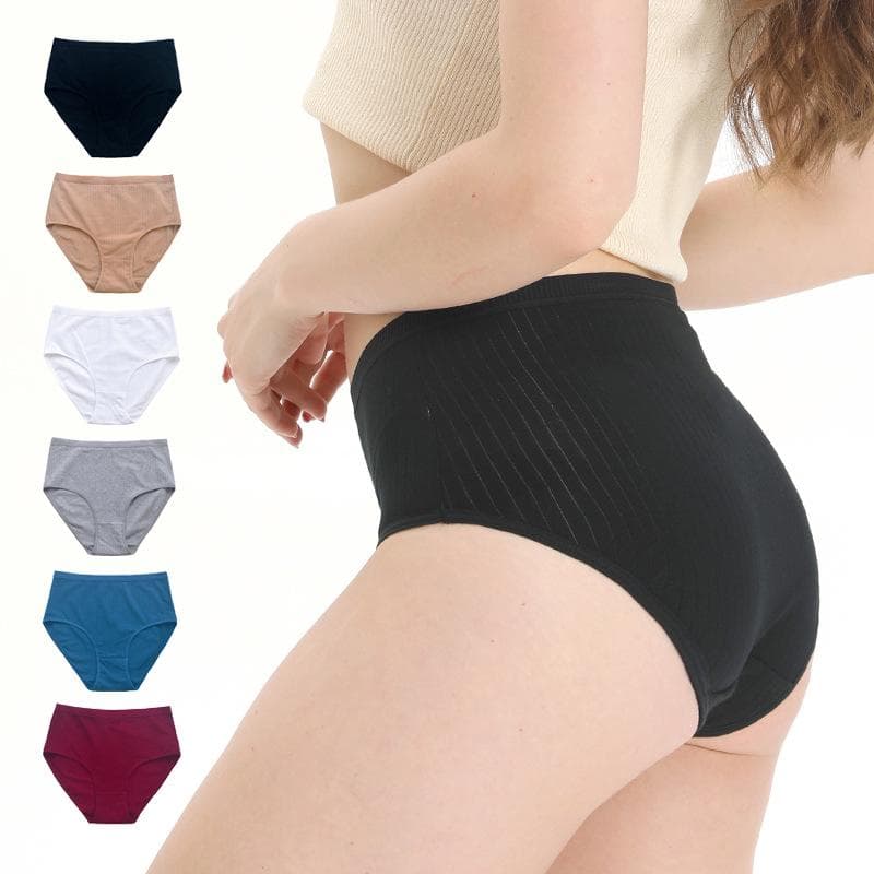 Damskie bawełniane majtki plus size z wysokim stanem i kontrolą brzucha 31cm bordowy