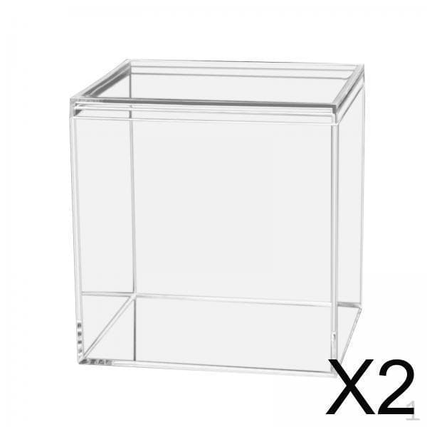 2x Przezroczysty Akrylowy Pojemnik do Przechowywania Przekąsek Układany w Stos 7.5cmx7.5cmx7.5cm