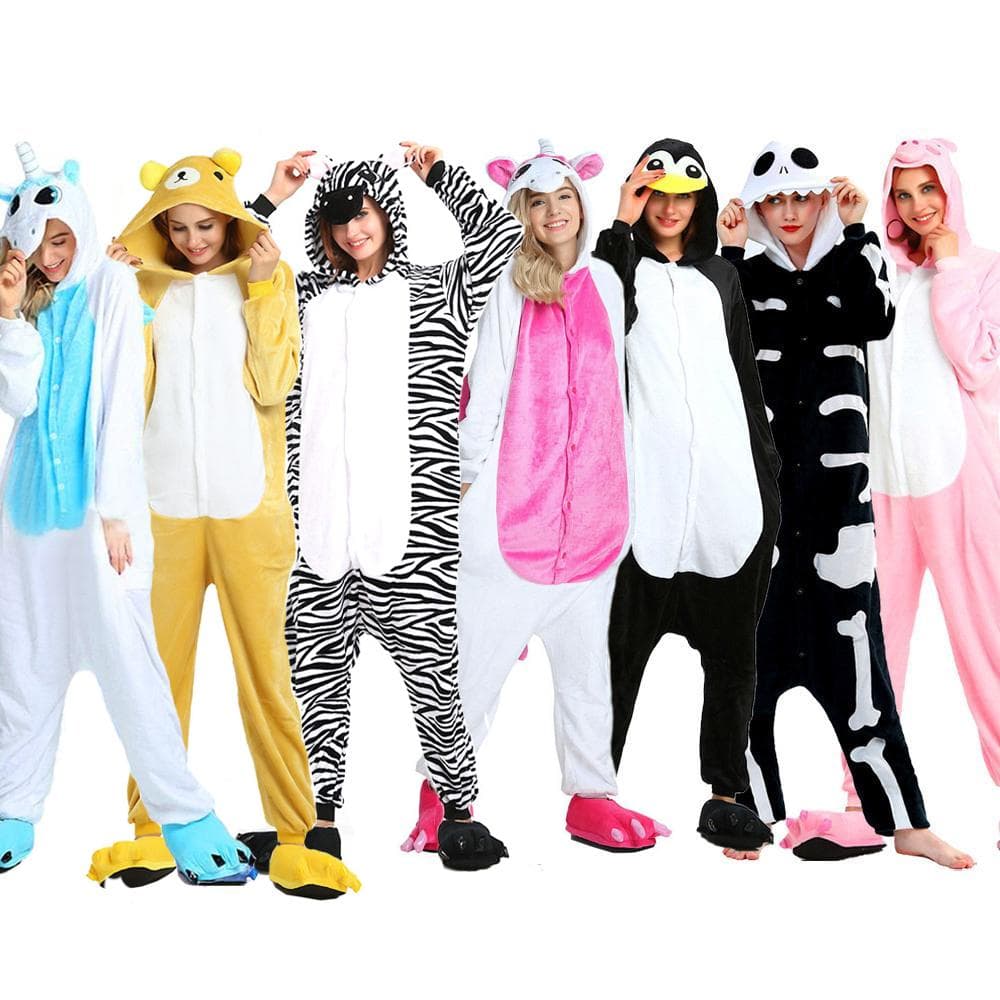 Kigurumi jednorożec jednorożec Panda Cartoon flanelowa piżama kobiety mężczyźni bielizna nocna Onesies kombinezony zwierząt Cosplay kostiumy cm