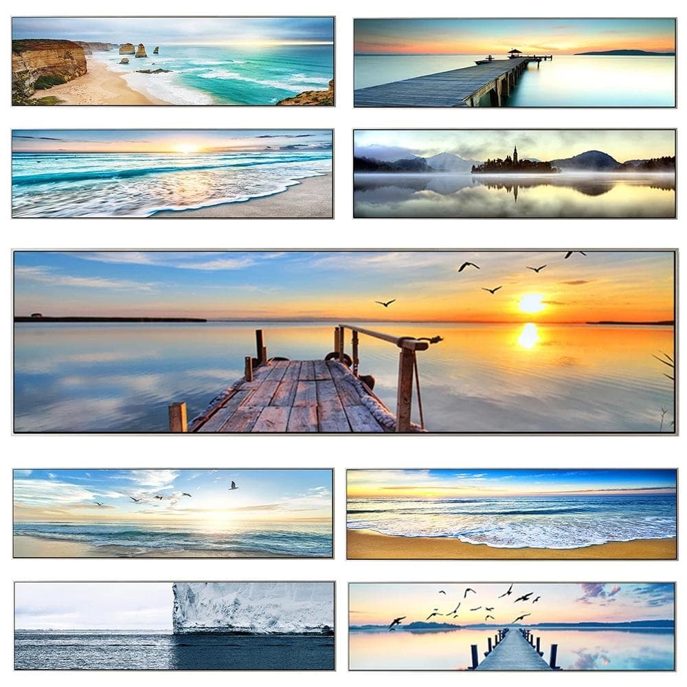 Natura krajobraz na płótnie malarstwo plaża zachód słońca most plakaty i druki obrazy na ścianę salon Home Decor bez ramki!