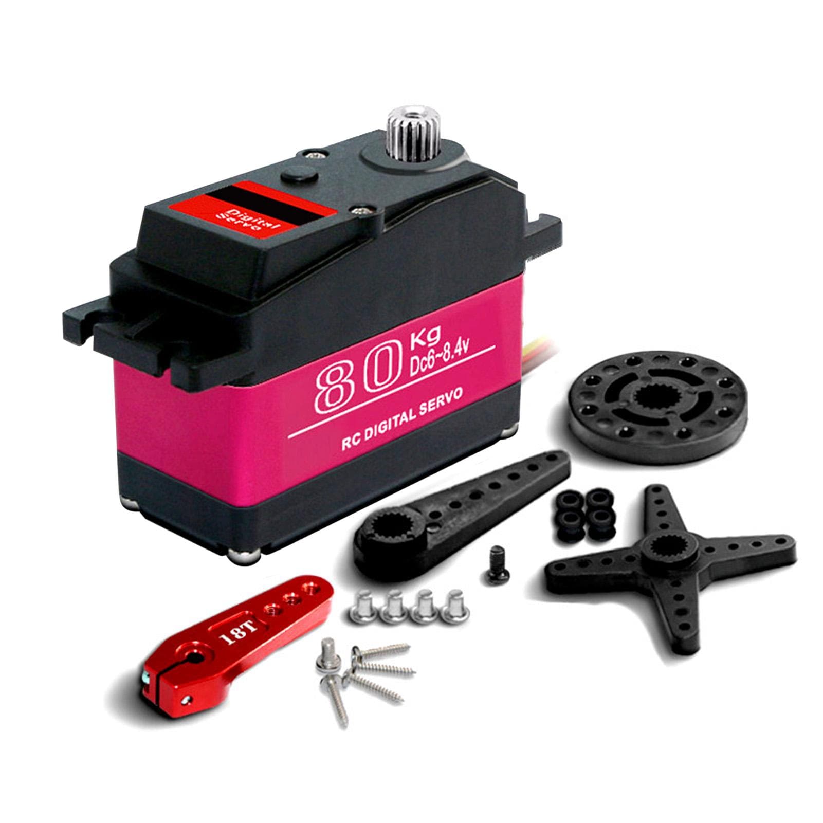 Cyfrowe serwo 80kg Metal Gear 270 stopni wysoki moment obrotowy wodoodporne zamienniki do 1/5 HSP HPI RC Car Baja czerwony
