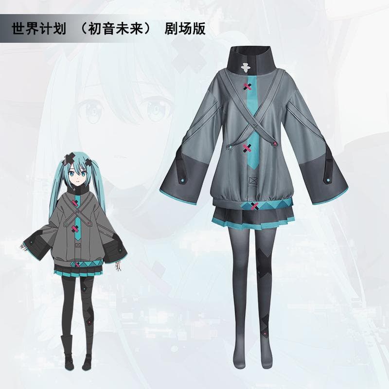 Miku Project Sekai Wersja Teatralna Kostium Cosplay Peruka Miku Lolita Bluza z Kapturem Spódnica Zestaw Kobiety Dziewczęta Odzież Codzienna Kostium