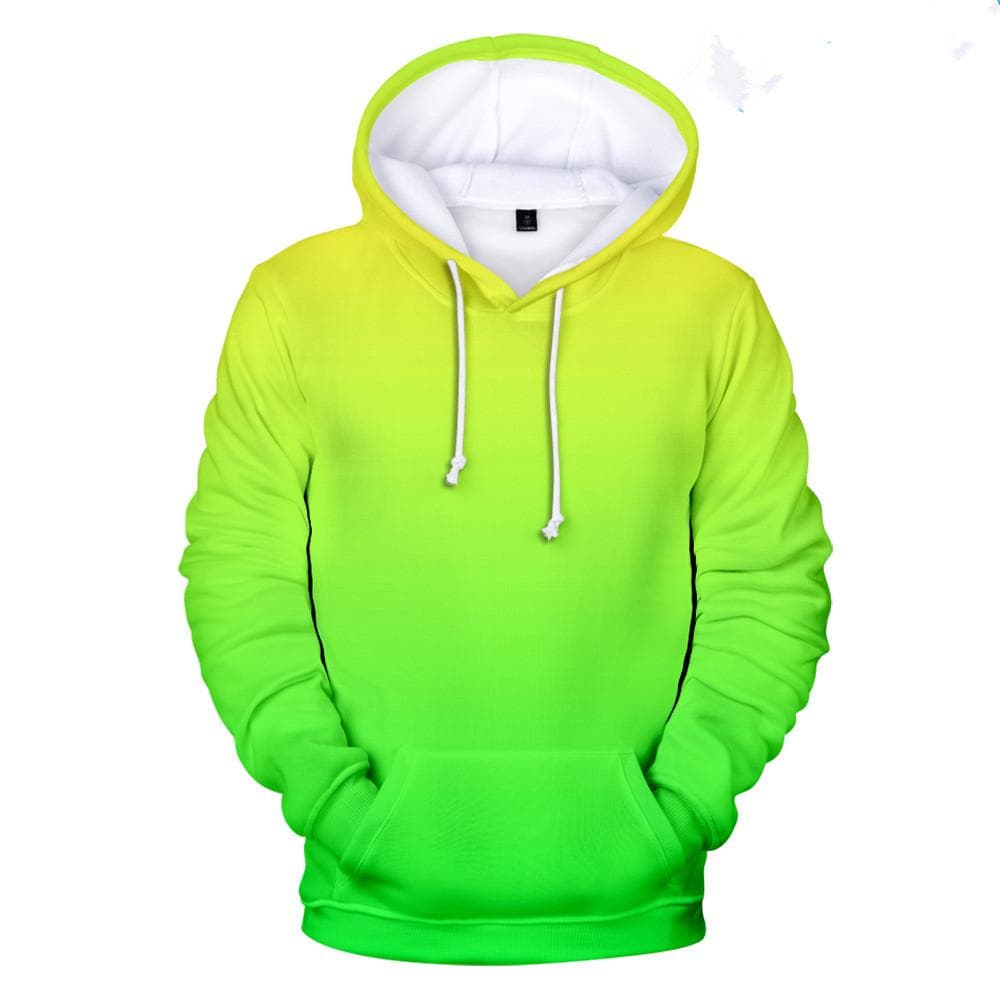 Neonowa zielona bluza z kapturem męska/damska Harajuku wiosenno-jesienne ubrania 3D męska bluza z kapturem bluza Street kolorowy nadruk hip-hopowy