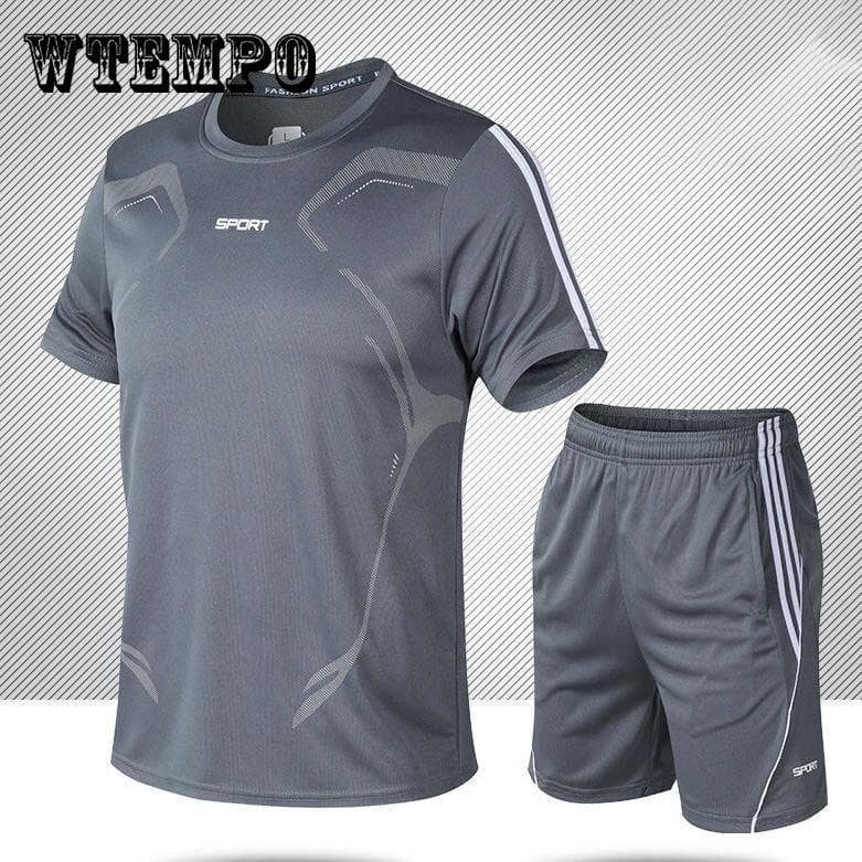Running Fitness oddychające szybkoschnące ubrania strój sportowy męskie letnie nowe spodenki z krótkim rękawem T-shirt na co dzień