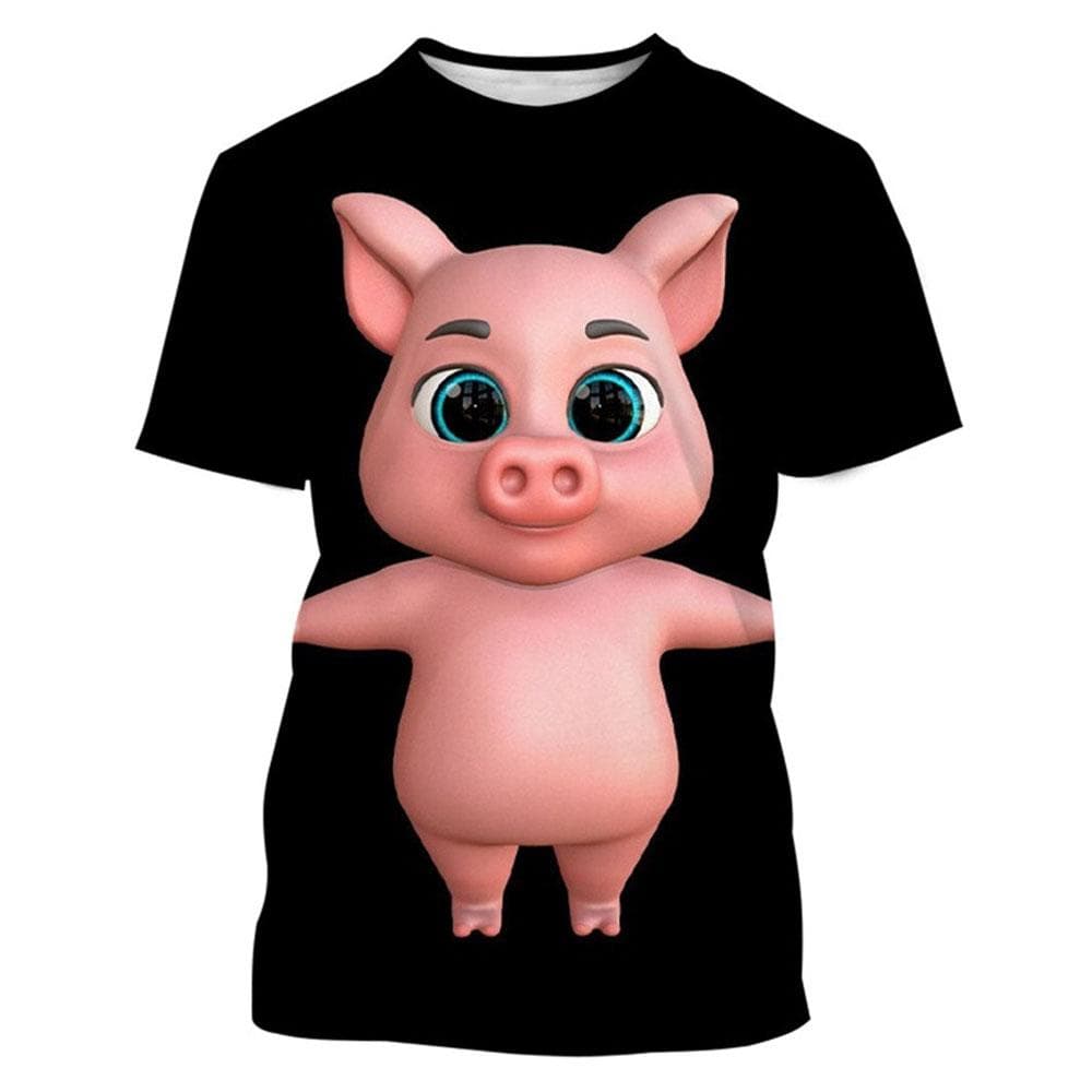 Letnia śmieszna świnka zwierzęca koszulka z nadrukiem 3d na męskie koszulki z krótkim rękawem topy typu oversize moda odzież codzienna