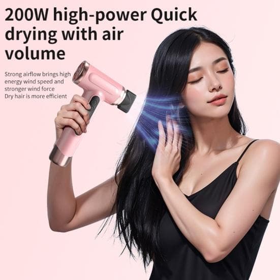 Suszarka do włosów bezprzewodowa 200 W 15000 mAh USB Akumulator Regulowany Wyświetlacz LCD Wysoka prędkość Szybkie suszenie Niski poziom hałasu