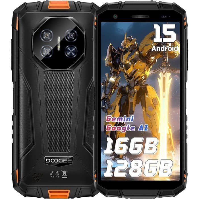 Doogee Fire 7 Pro 5G Telefon Przenośny Odporny 32 GB + 256 GB 6,6'' 13000 mAh Smartfon Wytrzymały 64 MP Podwójna karta SIM/NFC/Face ID
