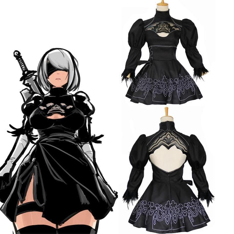 Cosplay Anime Nier Automatas 2B siostra kostium Cosplay Anime kobiety przebranie na karnawał zestaw Fancy Halloween Girls Party Goth Dress cm