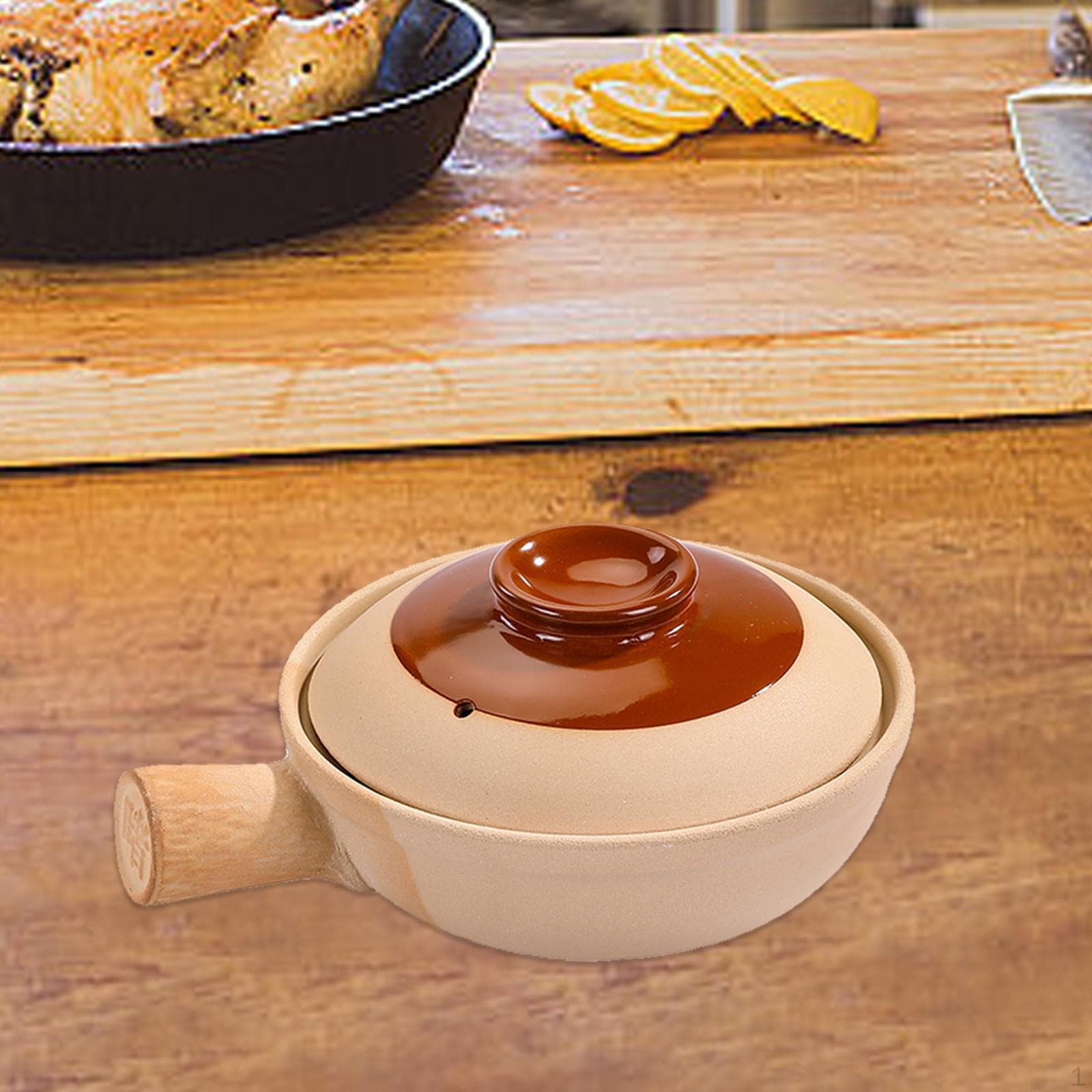 Garnek do ryżu Claypot Gliniany, odporny na ciepło, nieprzywierający, z pojedynczym uchwytem, chiński garnek do zapiekania