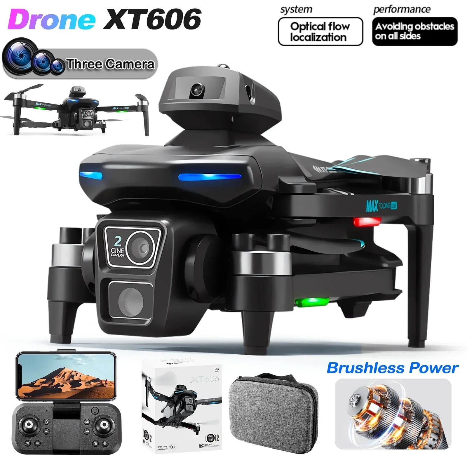 XT606 Dron 8k Profesjonalny 4K HD Kamera z 5G Fotografią Powietrzną Omijanie Przeszkód Bezszczotkowy 360° Inteligentne Omijanie Przeszkód