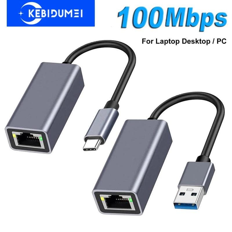 Adapter Ethernet USB typu C USB do portu RJ45 Lan 100 Mb/s Karta sieciowa do komputera PC Laptop Plug and Play
