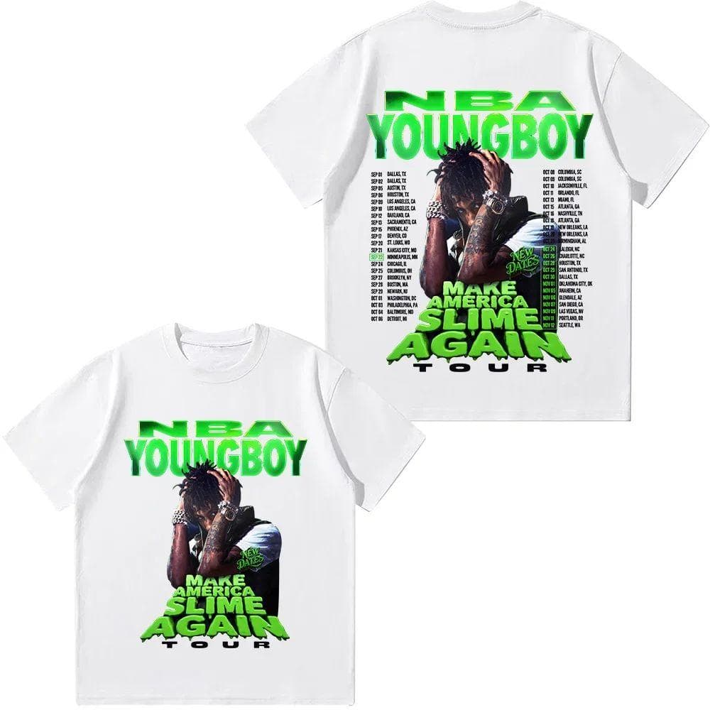 Koszulki Ever Broke Again 2025 Tour 2025 Hip Hop Vintage Top Oversize Streetwear Nadruk Wysokiej Jakości Bawełniana Koszulka Unisex 2XL