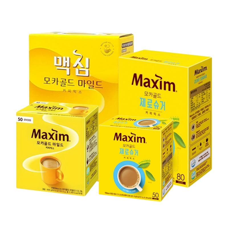 Dongsuh Maxim Mochagold Łagodna Mieszanka Kawowa 12g x 50 SZT , 100 SZT / Zero Cukru Mieszanka Kawowa 11.5g x 50 SZT , 80 SZT (7 opcji)