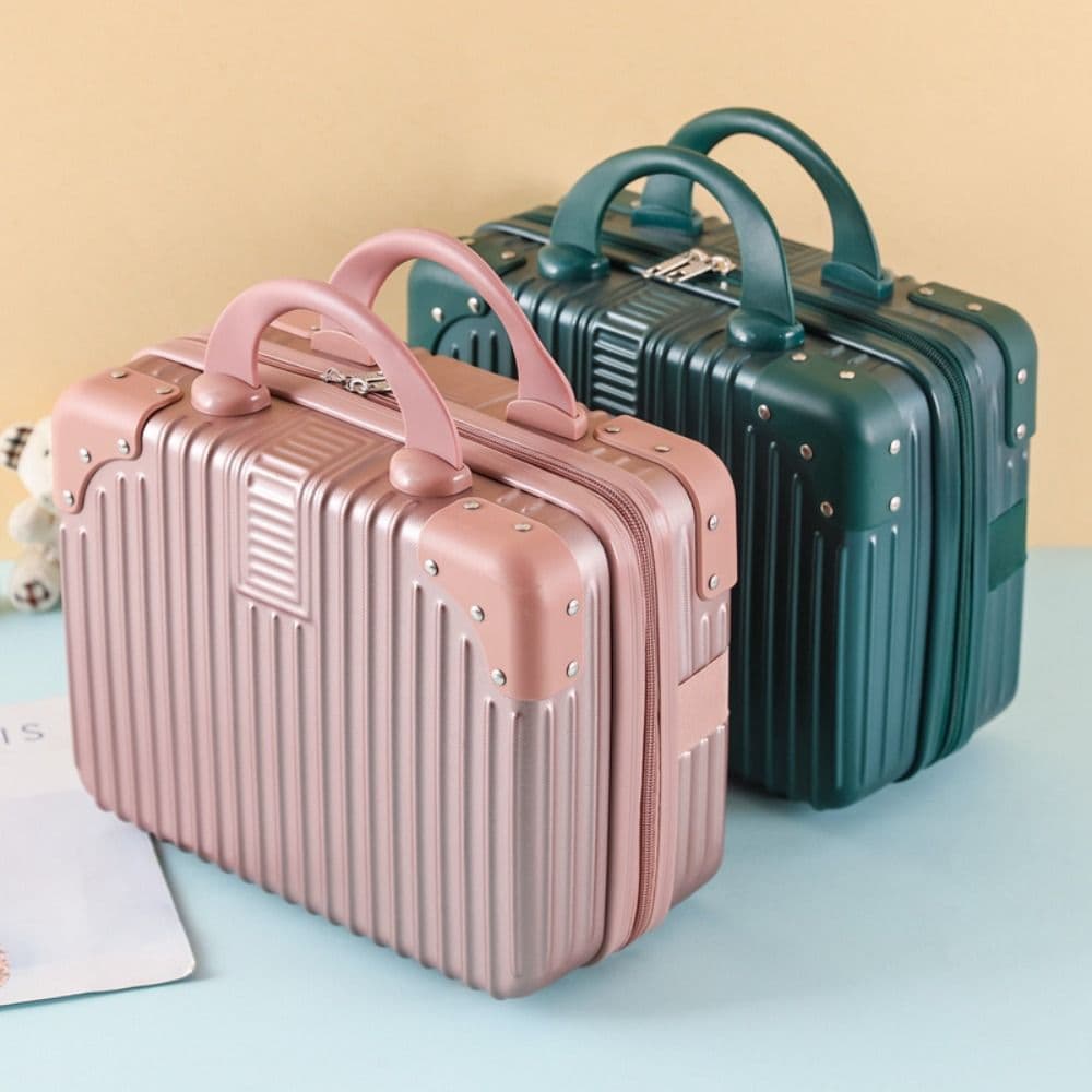 14-calowa mini walizka podróżna, kosmetyczka, organizer bagażu podręcznego, etui na makijaż, małe pudełko na hasło, etui na pokład dla kobiet