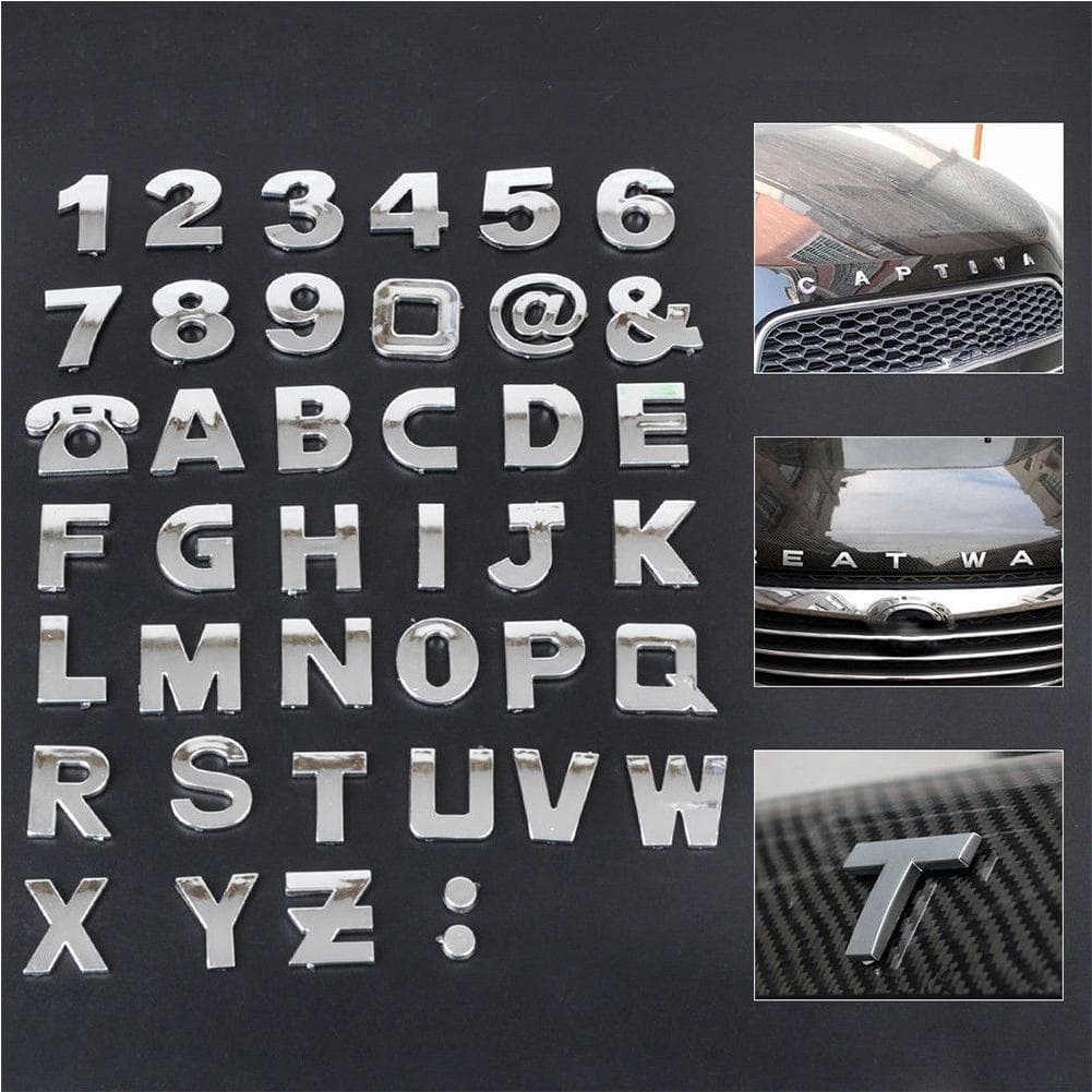 40 sztuk DIY 3D Chrome znaczek na samochód naklejki litera alfabetu numer Symbol odznaka słowa naklejki Auto stylizacja naklejka na samochód