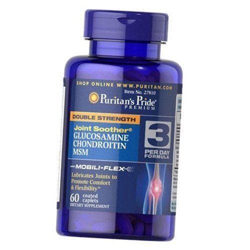 Glukozamina Chondroityna MSM, Glukozamina Chondroityna MSM-3 Formuła Dzienna, Puritan's Pride 60kapsułek (03367005)