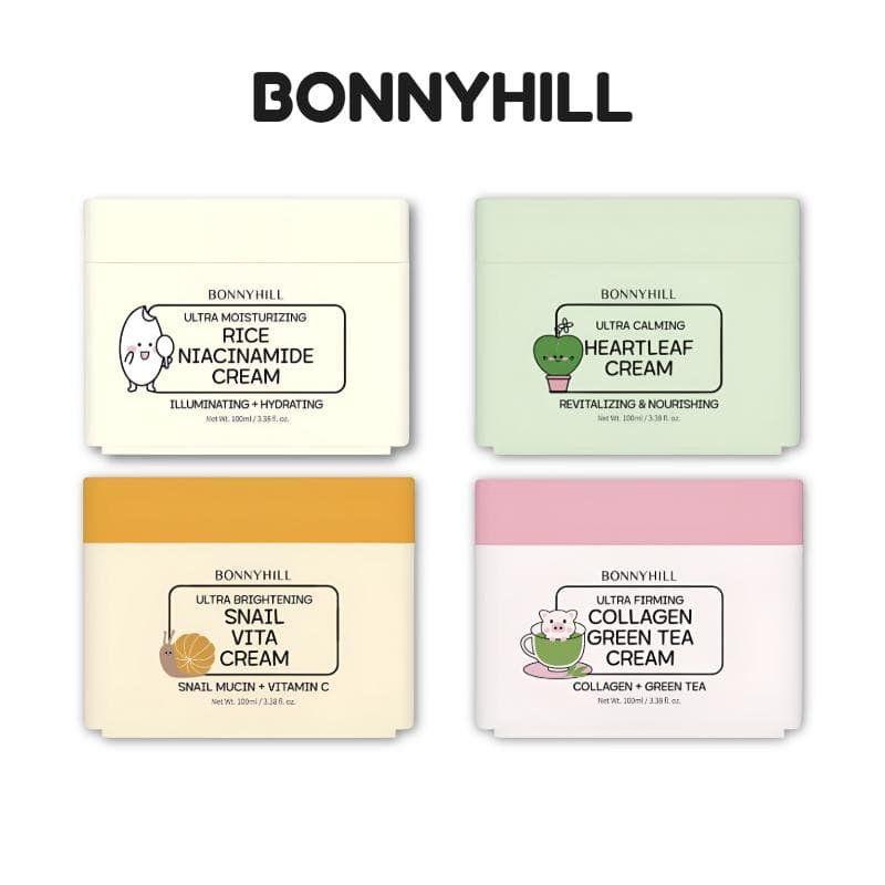 [BONNYHILL] Ryż · Serdecznik · Ślimak · Kolagen Zielona Herbata Krem 100ml (4 typy)