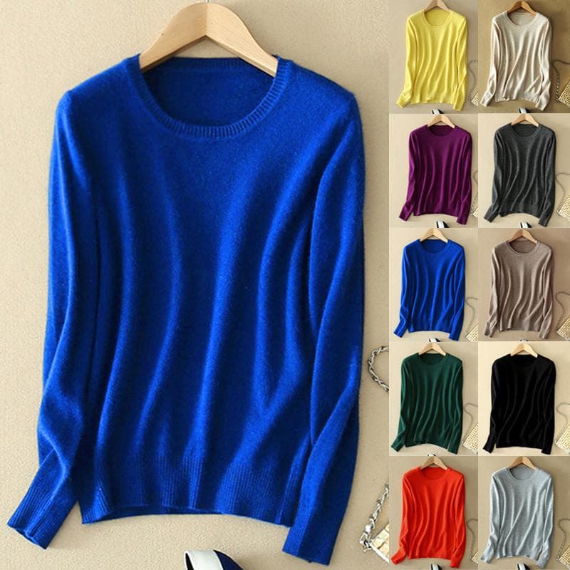 Przytulny damski sweter z dzianiny kaszmirowy sweter z okrągłym dekoltem Fuzzy Slim Fit, czerwony, czarny, wełniany cm beżowy