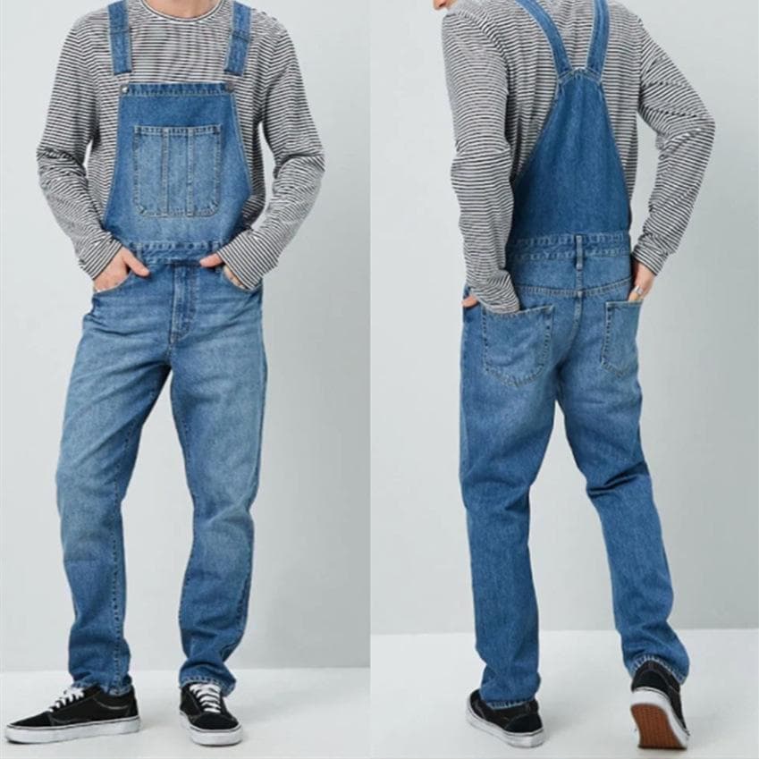 Moda męska Casual Pełna długość Denim Kombinezon Kombinezon Męskie kombinezony Dżinsy Slim Casual Skinny Denim Kombinezony Dżinsy Kombinezony