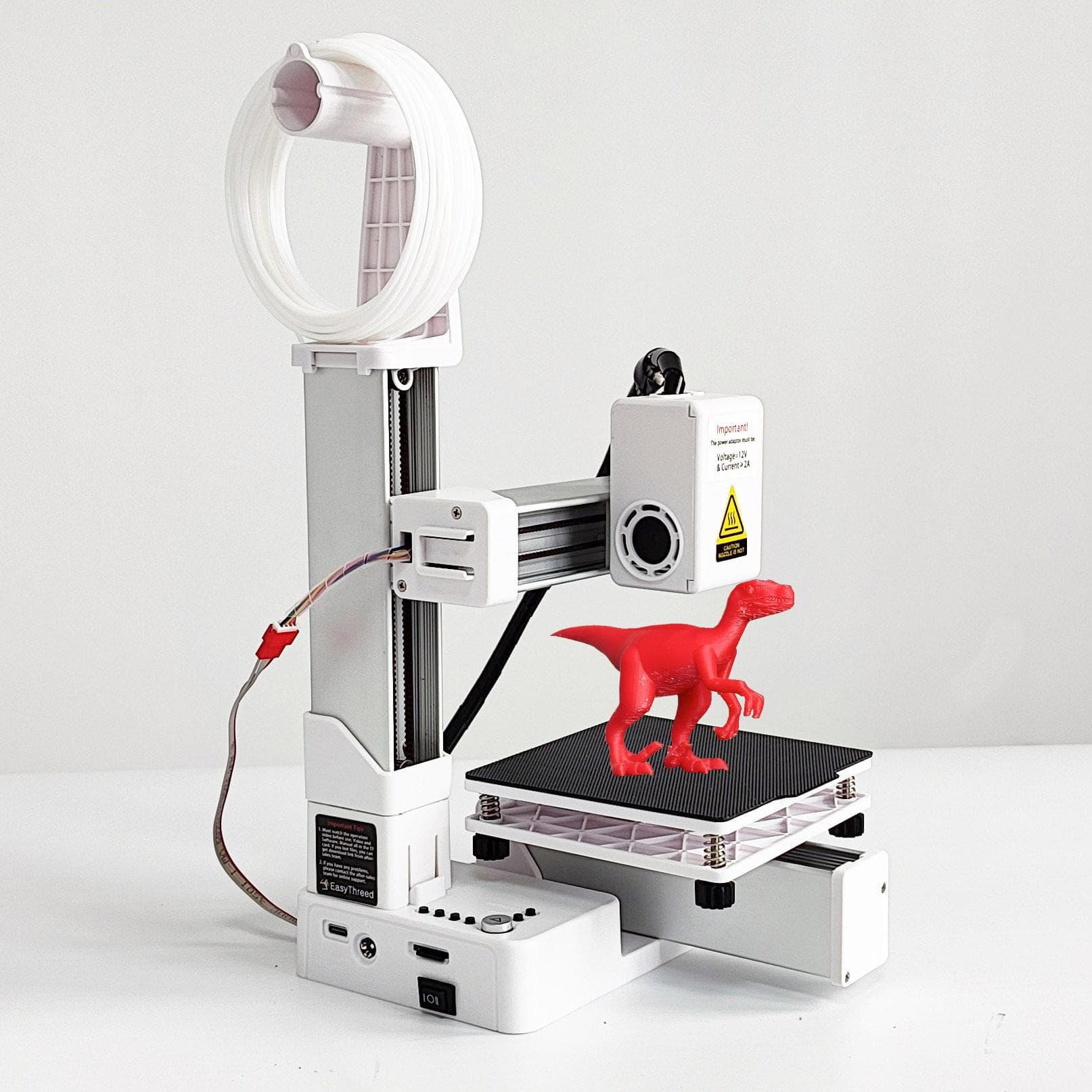Drukarka 3D EasyThreed dla początkujących Kompatybilna z filamentem PLA TPU 1,75 mm Zawiera zasilacz. czarny