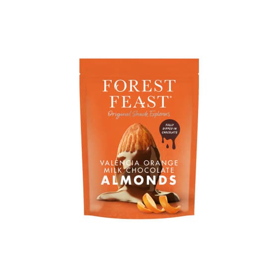 Forest Feast Valencia Orange migdały w mlecznej czekoladzie, 120 g