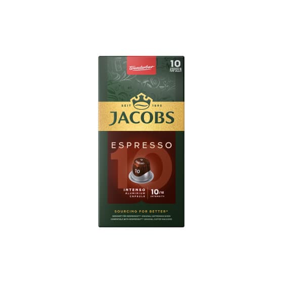Kawa w kapsułkach JACOBS Espresso 10 Intenso do ekspresów Nespresso®, 10 sztuk.