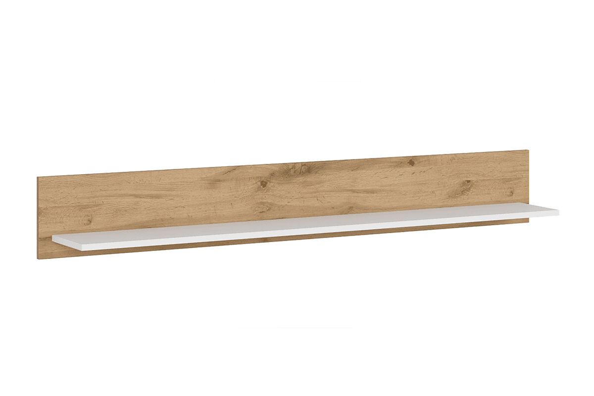 Półka wisząca 150 cm do pokoju dziennego biała / dąb DAMINO