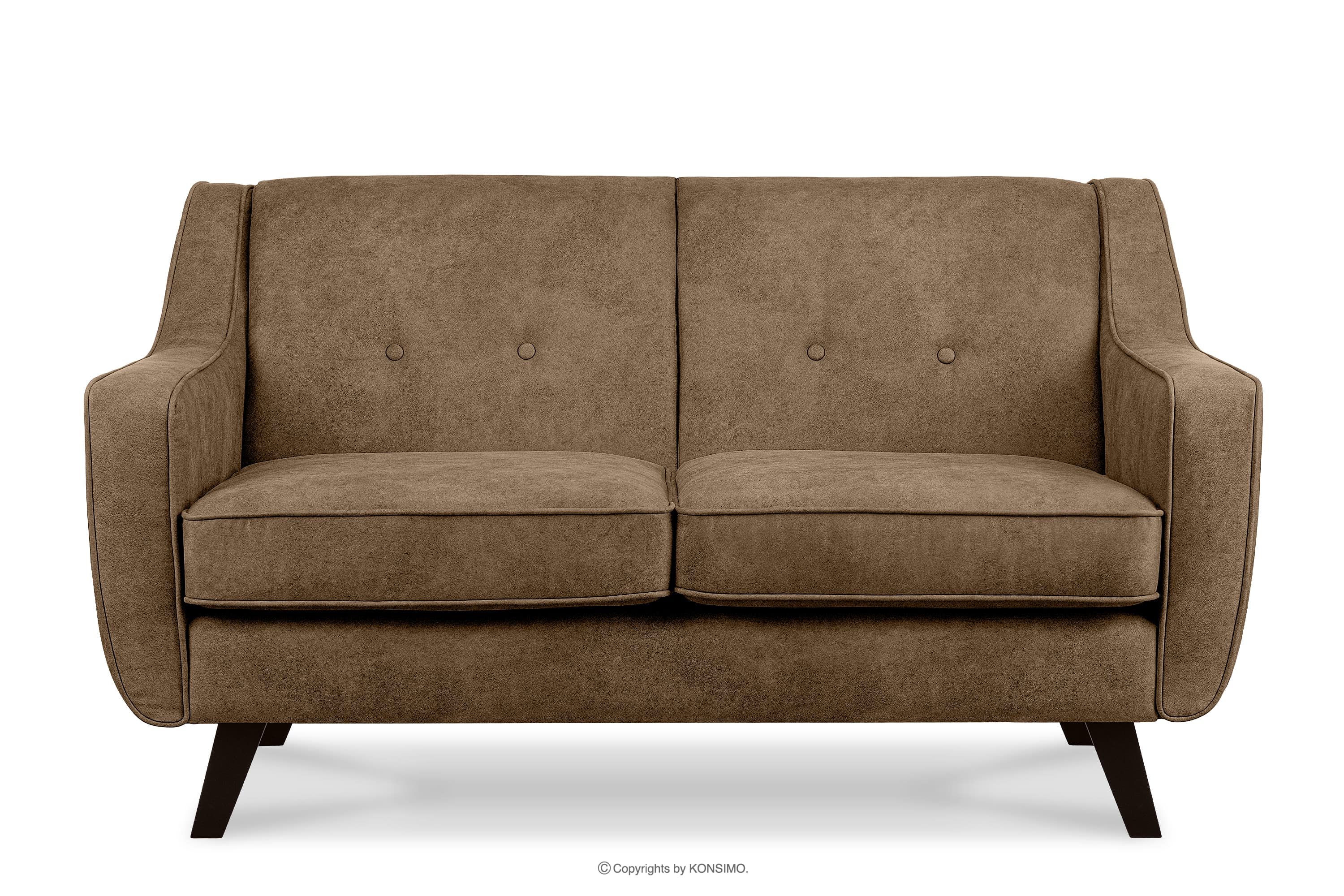 Sofa 2 loft w tkaninie skóropodobnej jasny brązowy TERSO