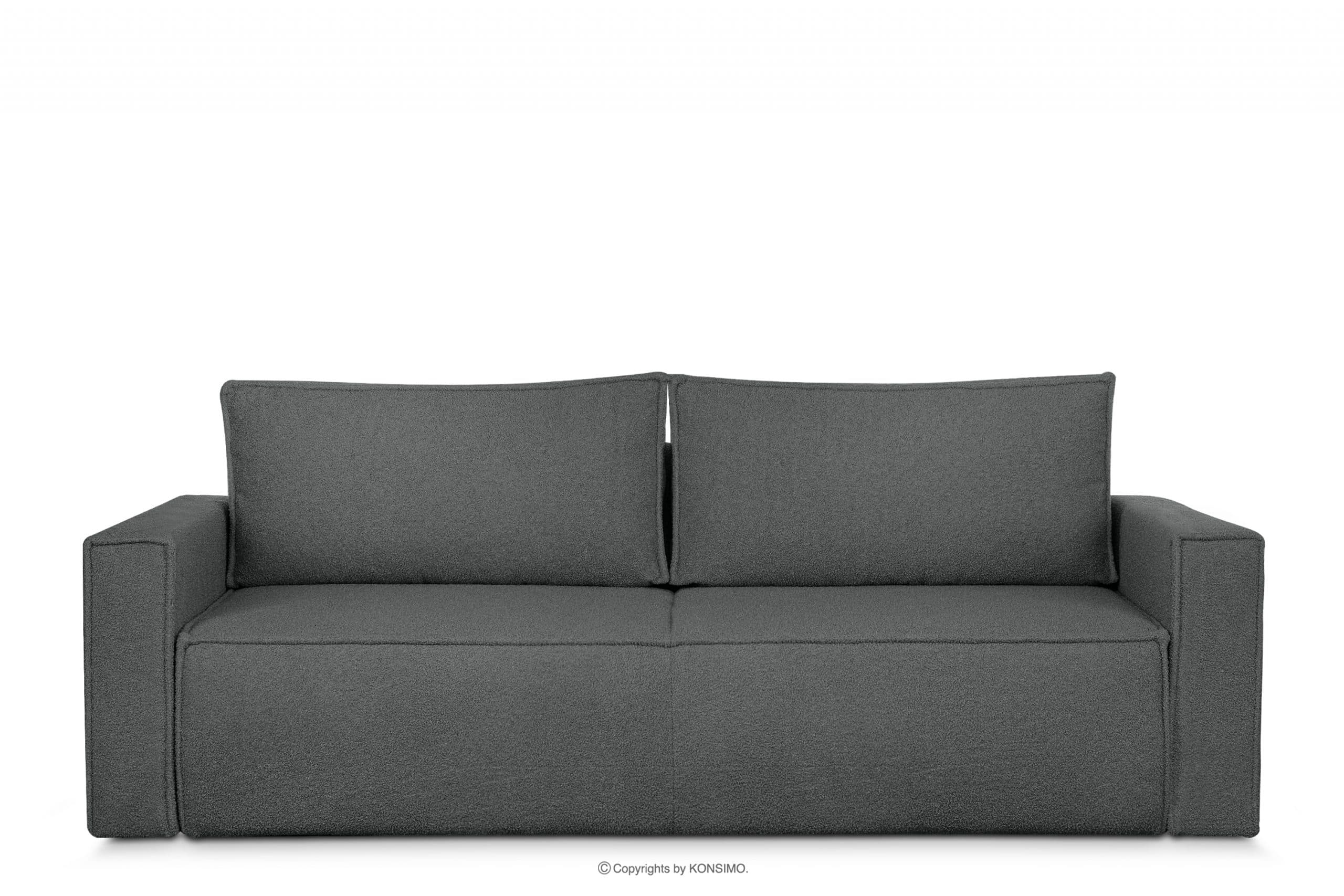Sofa trzyosobowa boucle z funkcją spania grafitowy NAPI II