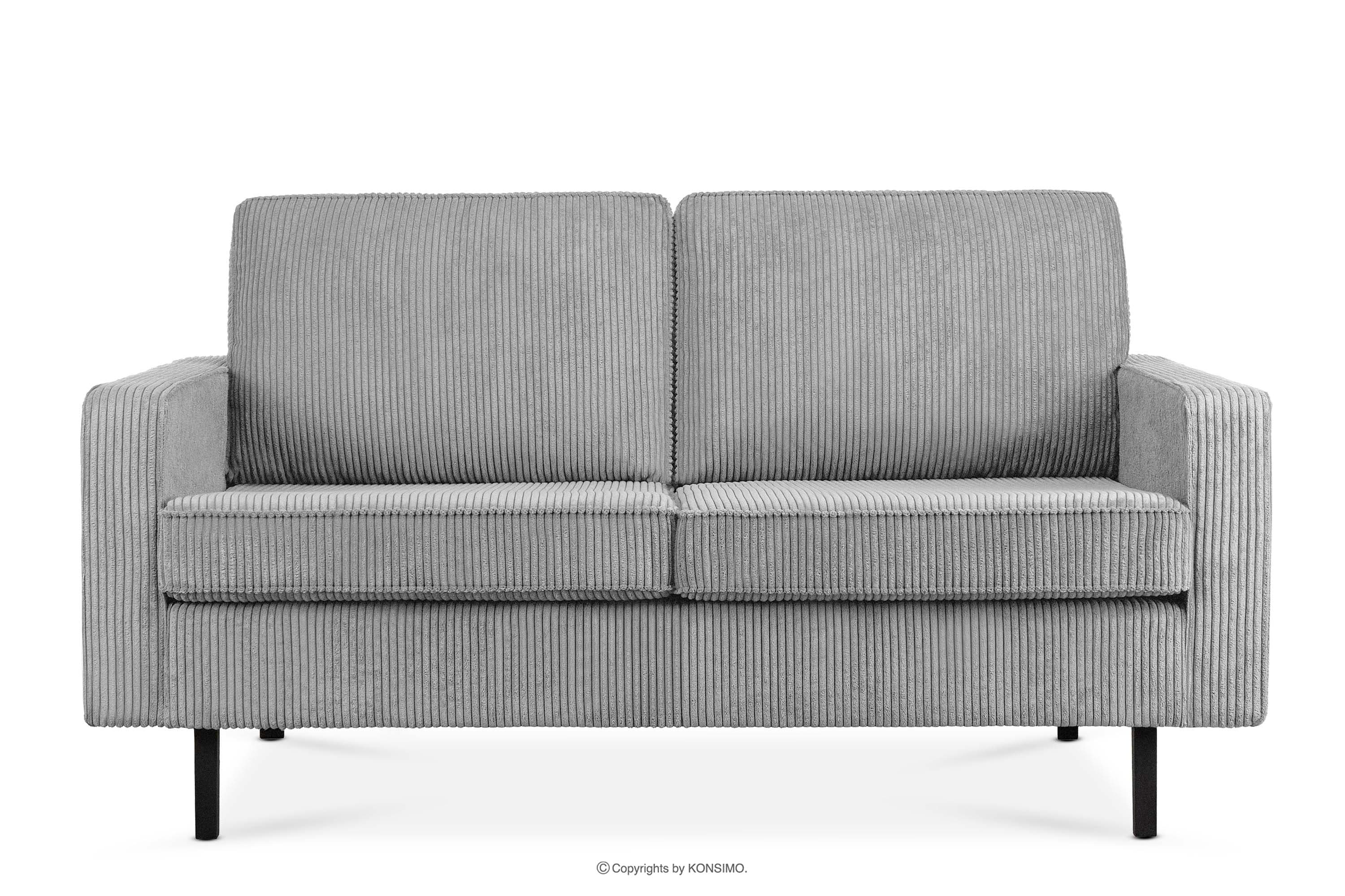 Sofa loftowa sztruks 2 osobowa popielaty INVIA